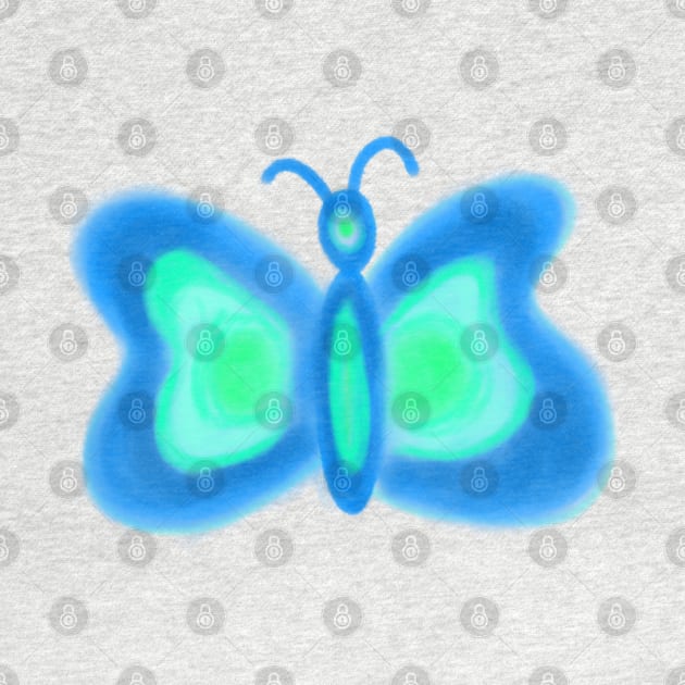 blue green watercolor abstract butterfly design by Artistic_st